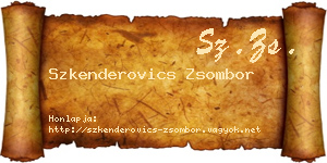 Szkenderovics Zsombor névjegykártya
